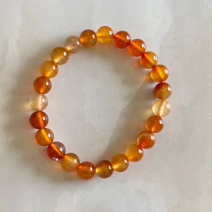 Orange Carnelian Bead Bracelet 8mm | Opportunities & Courage