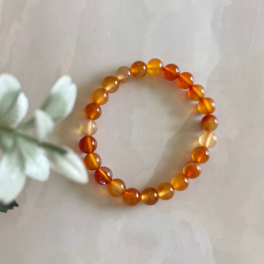 Orange Carnelian Bead Bracelet 8Mm | Opportunities & Courage Crystal Stones