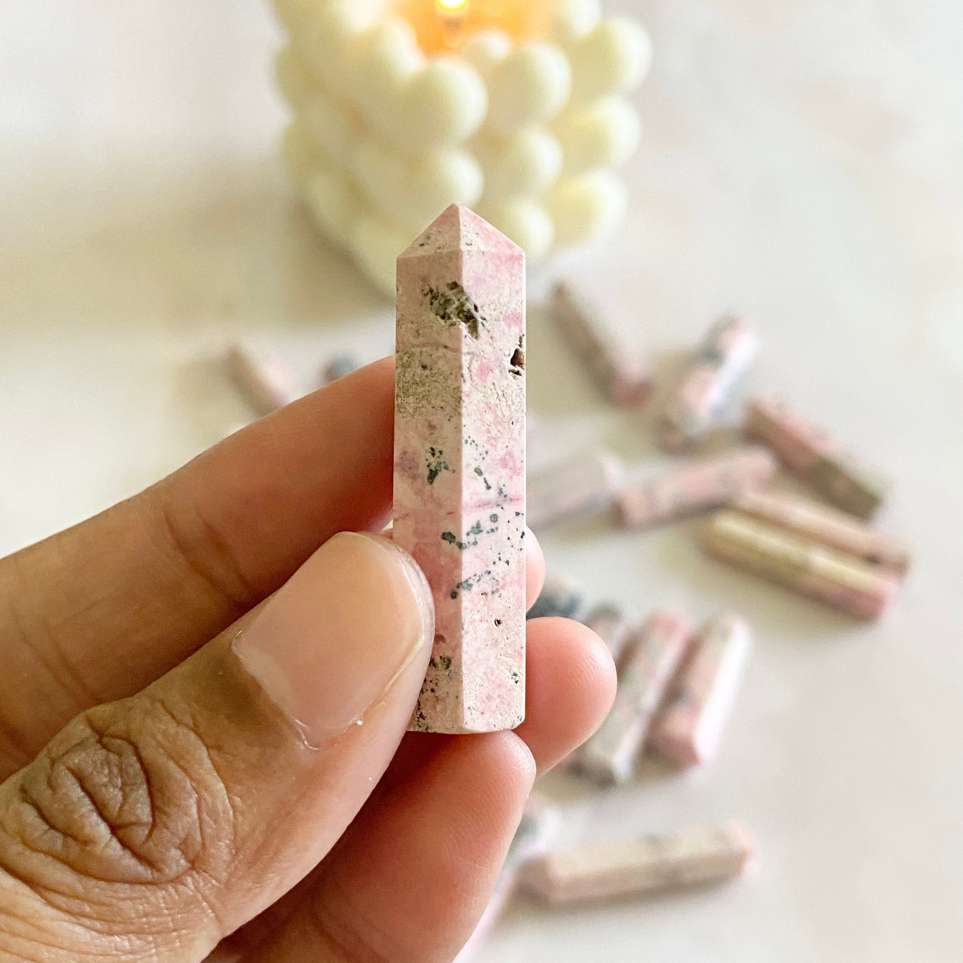 Rhodonite Mini Pencil Point | Attract Love In General & Promotes Inner Peace Crystal Stones