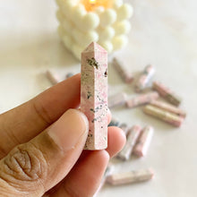 Load image into Gallery viewer, Rhodonite mini Pencil Point | Attract Love in general &amp; Promotes inner Peace