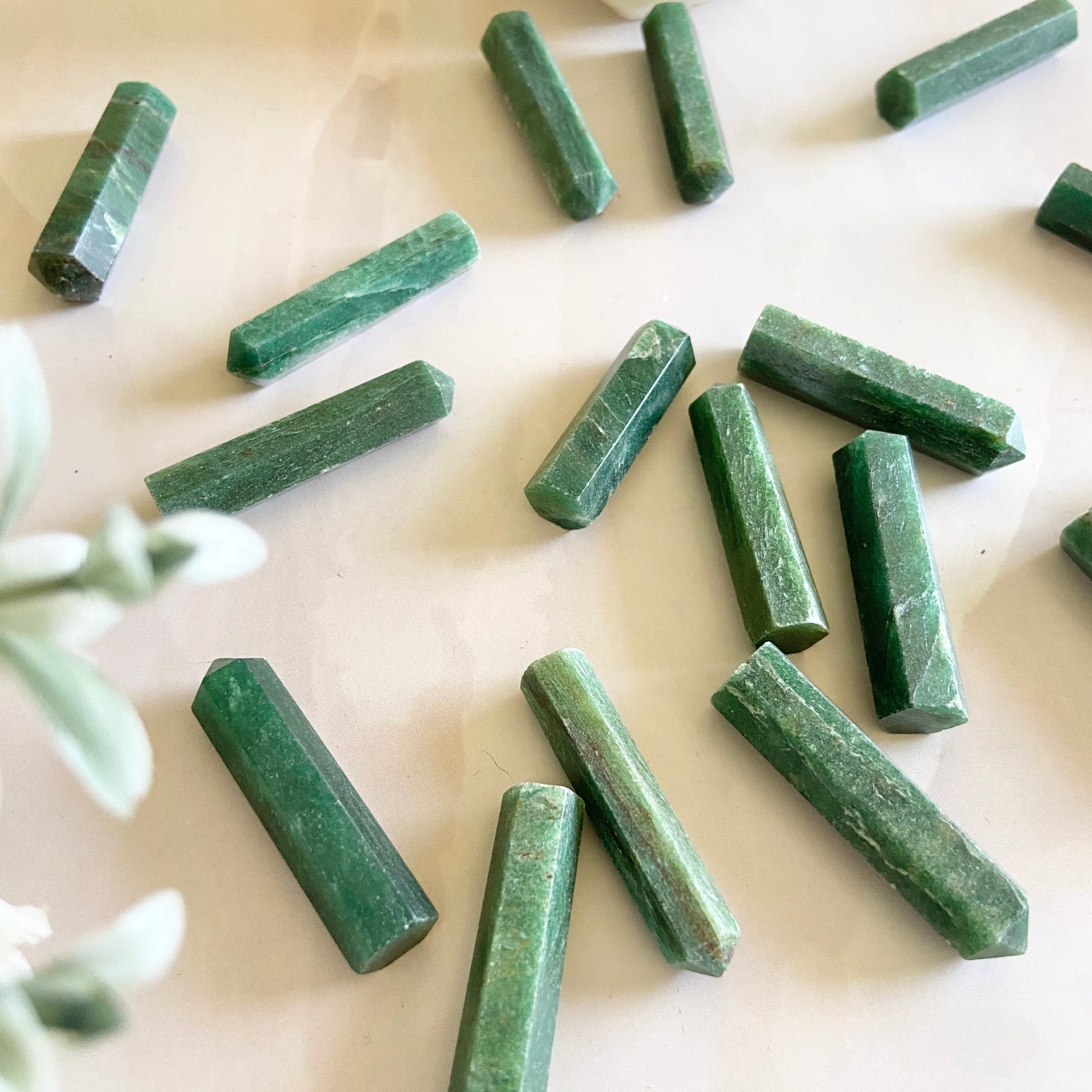 Green Jade Mini Pencil Point Crystal & Stones