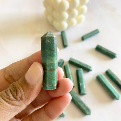 Green Jade Mini Pencil Point Crystal & Stones