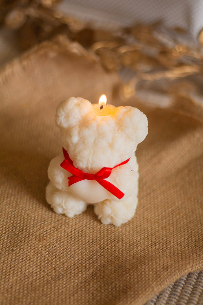 Little peony carved Teddy Soy Candle