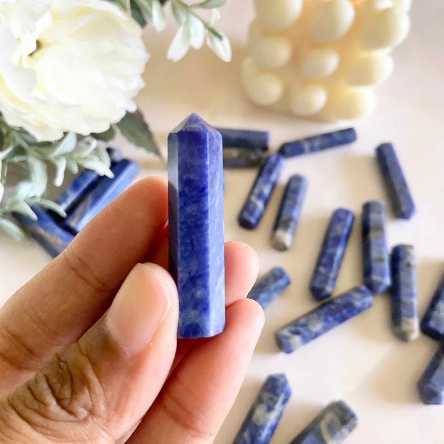 Sodalite Mini Pencil Point Crystal & Stones