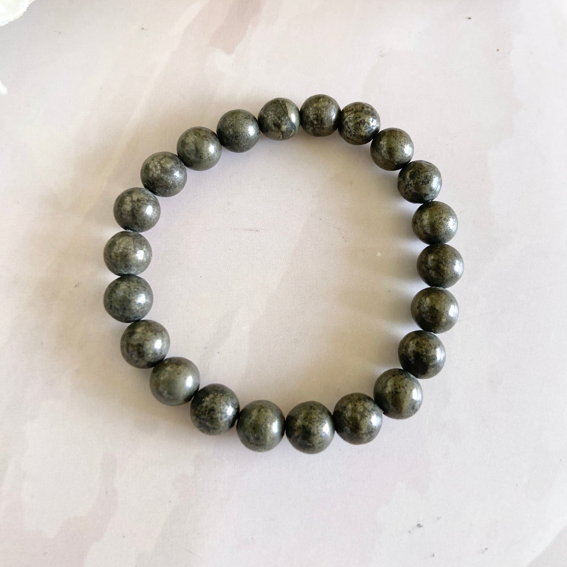 Pyrite Bead Bracelet | Prosperity & Abundance Crystal Stones