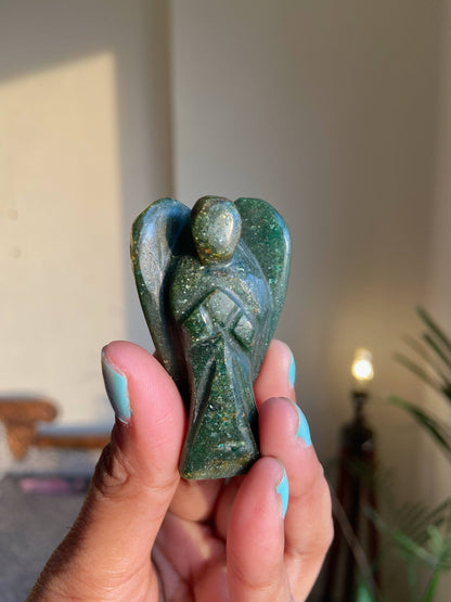 Green Jade Angel Carving Crystal & Stones