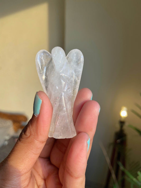 Clear Quartz Angel Carving Crystal & Stones