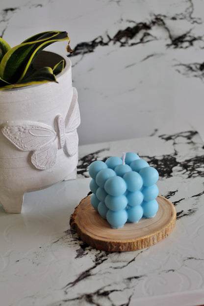 Blue Cloud Bubble Soy Candle | Pack Of 3