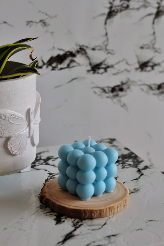 Blue Cloud Bubble Soy Candle | Pack Of 3