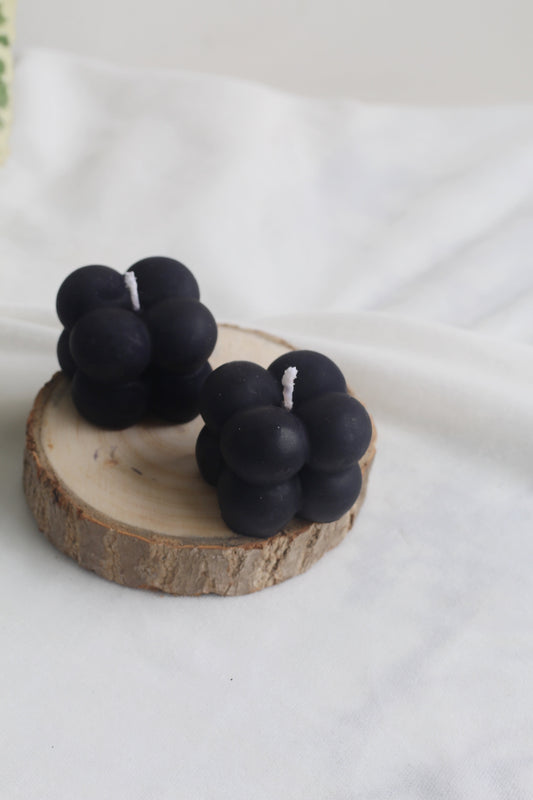 Black Mini Cloud Bubble Soy Candle | Pack of 4 candles