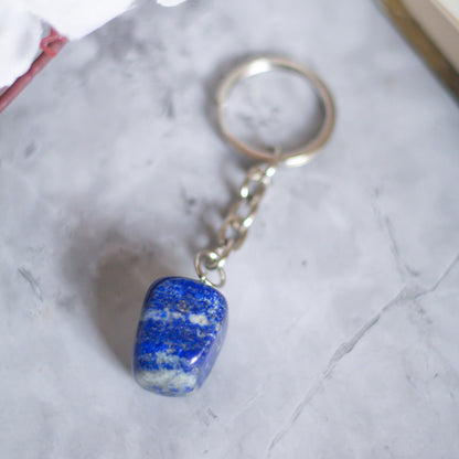 Lapis Lazuli Tumbled Keychain | Expression & Communication Crystal Stones