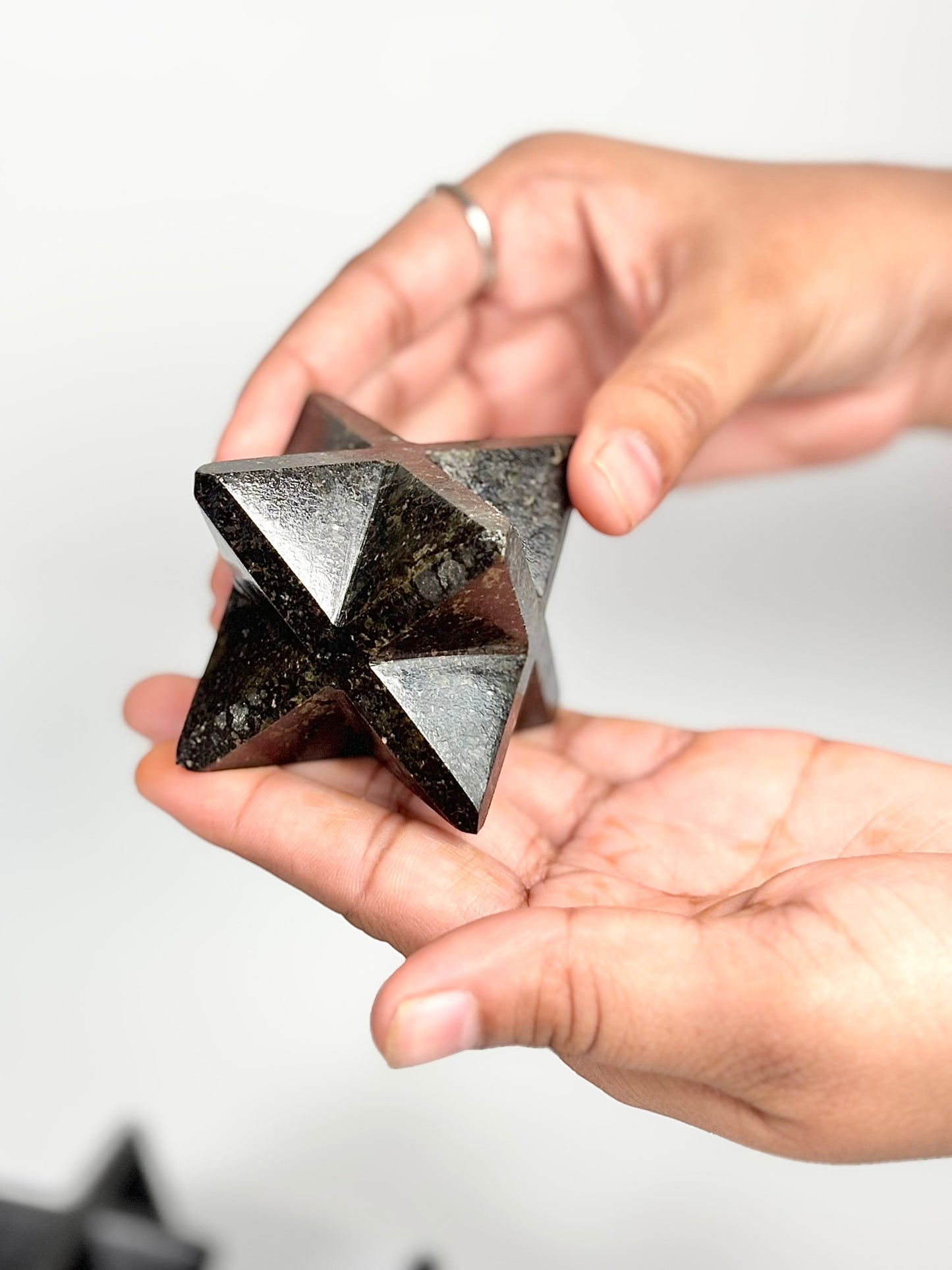 Nuummite Large-Size Merkaba Star