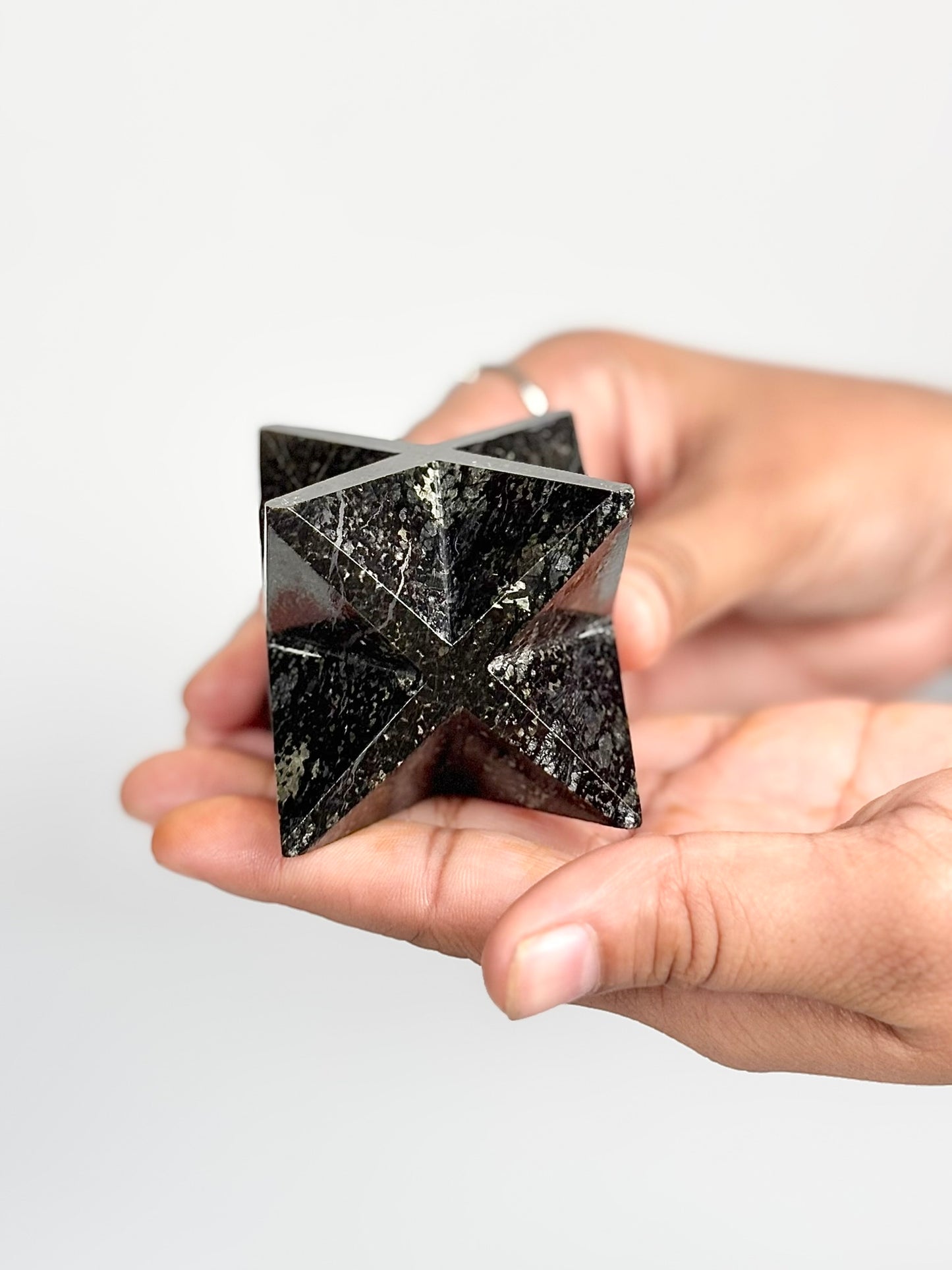 Nuummite Large-Size Merkaba Star