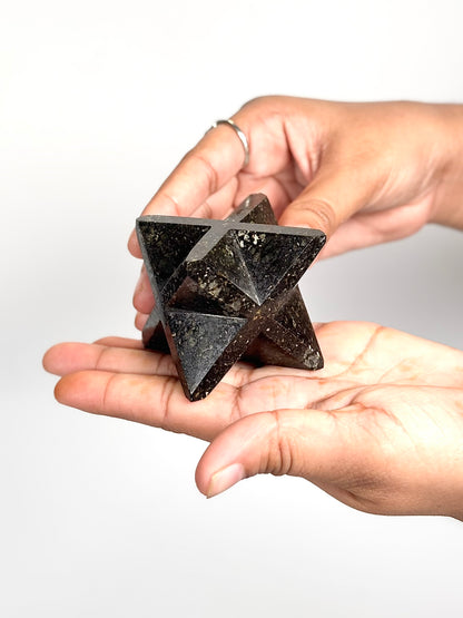 Nuummite Large-Size Merkaba Star