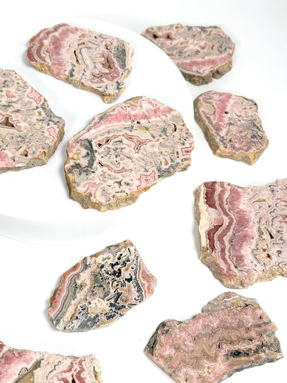 Natural Rhodochrosite Crystal Medium Slice