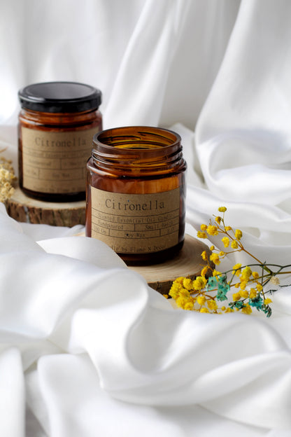 Citronella Soy Essential Oil Candle Set Of 2