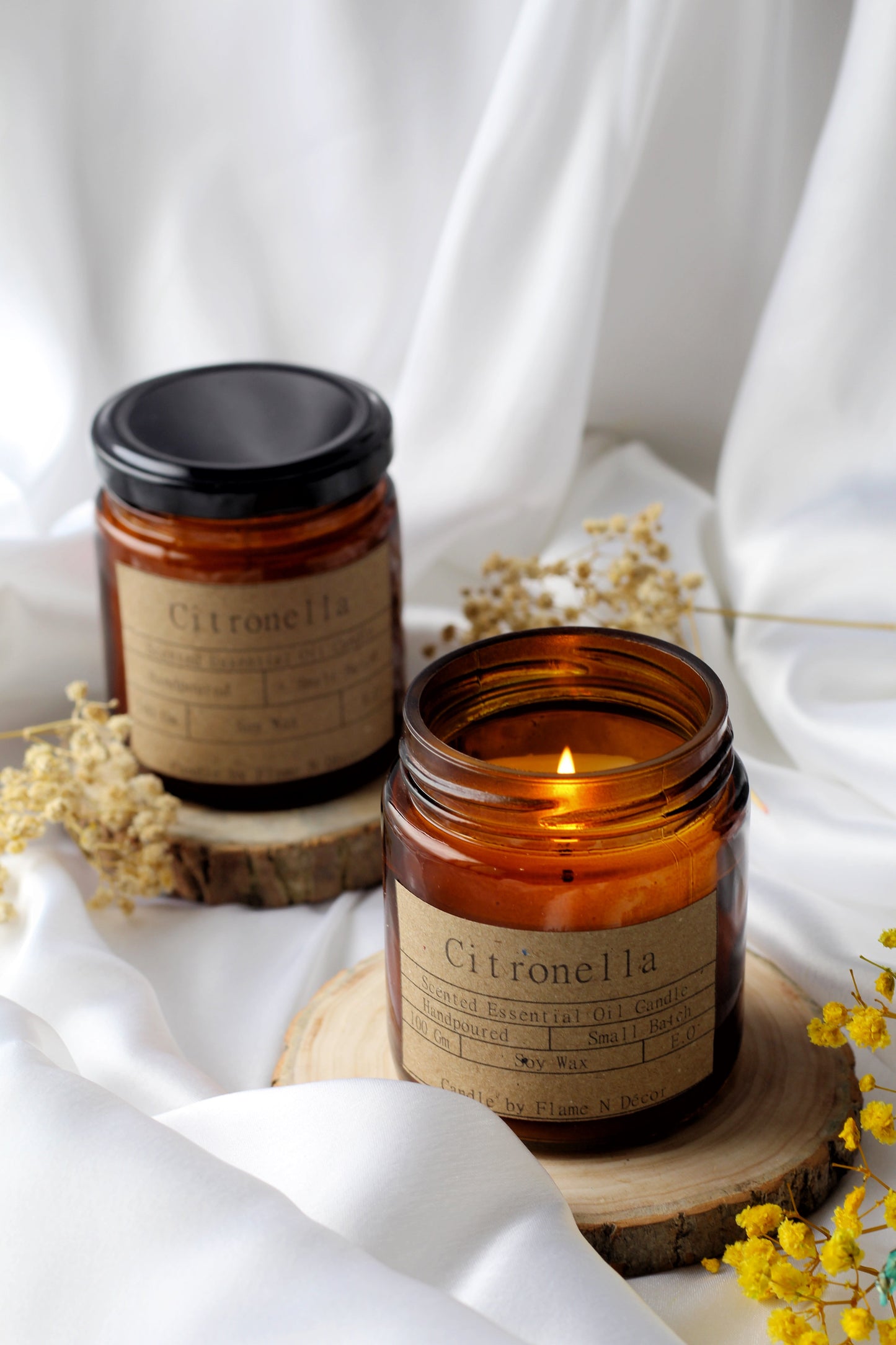 Citronella Soy Essential Oil Candle Set Of 2