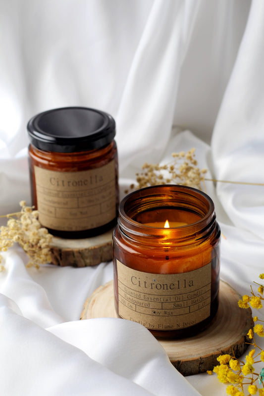 Citronella Soy Essential Oil Candle Set Of 2