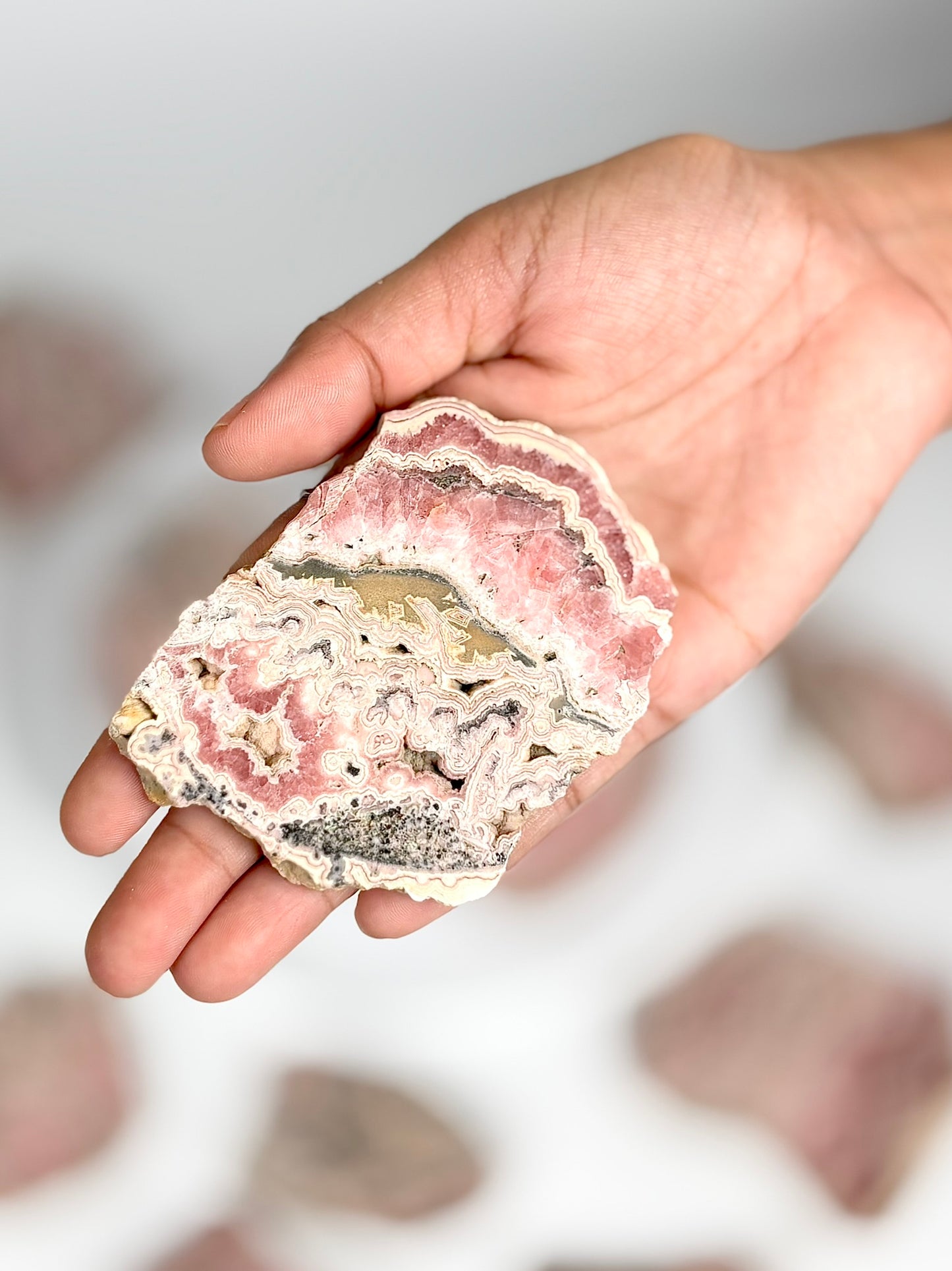 Natural Rhodochrosite Crystal Medium Slice