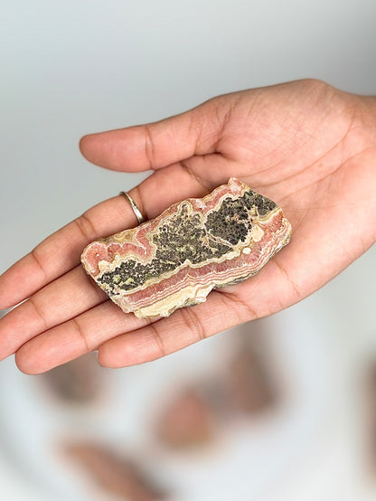 Natural Rhodochrosite Crystal Small Slice