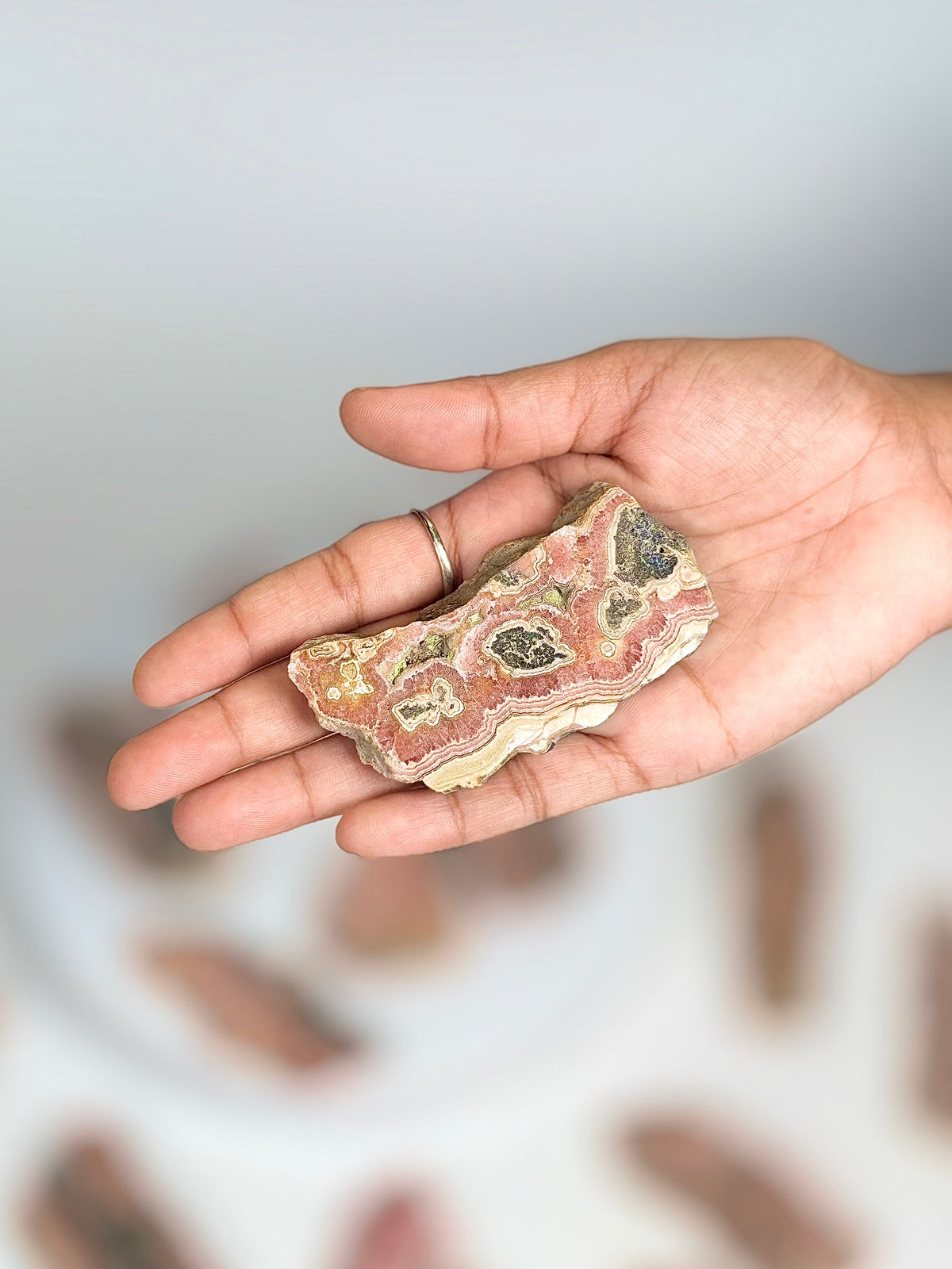 Natural Rhodochrosite Crystal Small Slice