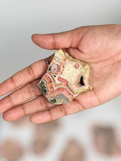 Natural Rhodochrosite Crystal Extra Small Slice