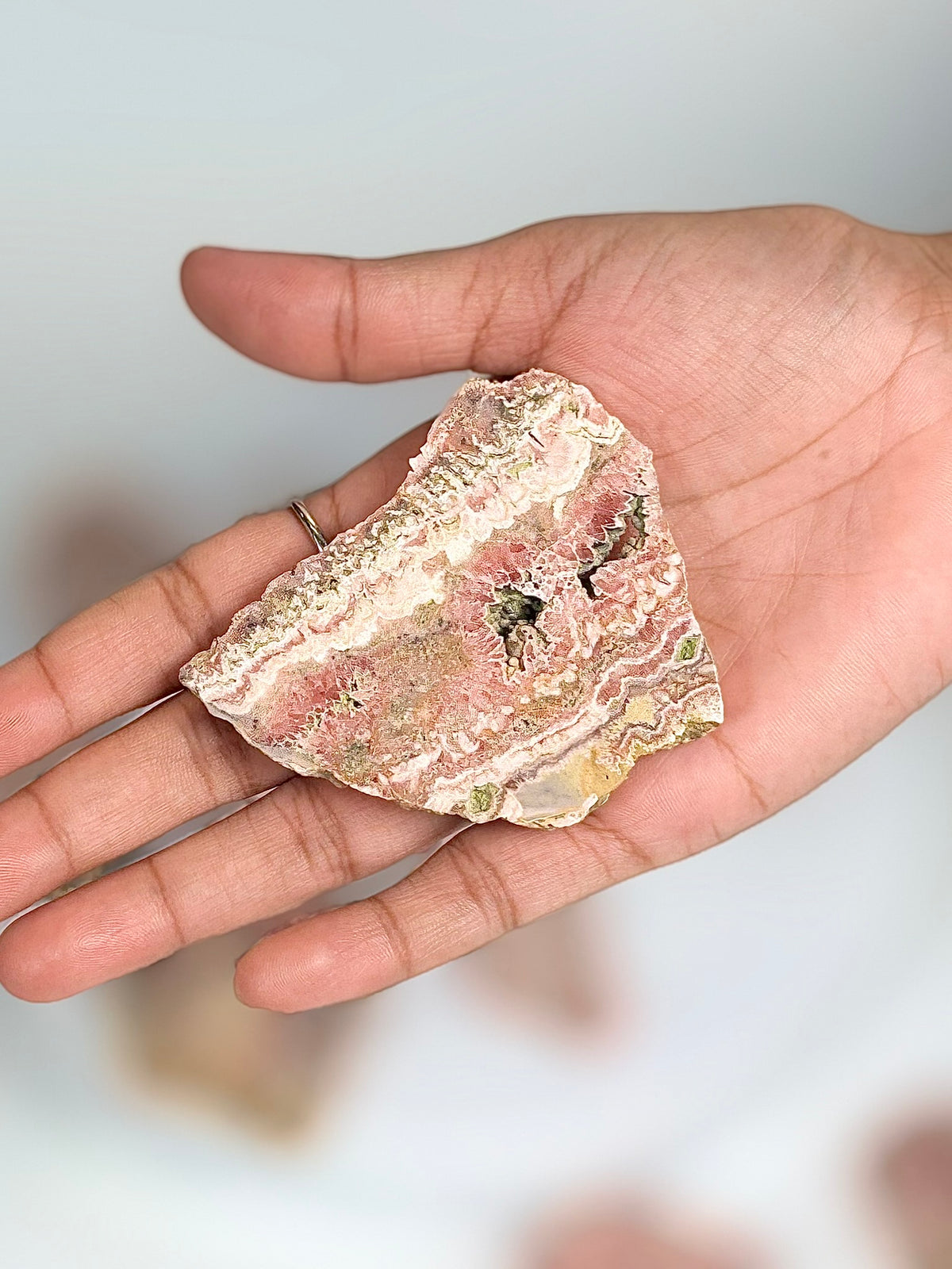 Natural Rhodochrosite Crystal Extra Small Slice