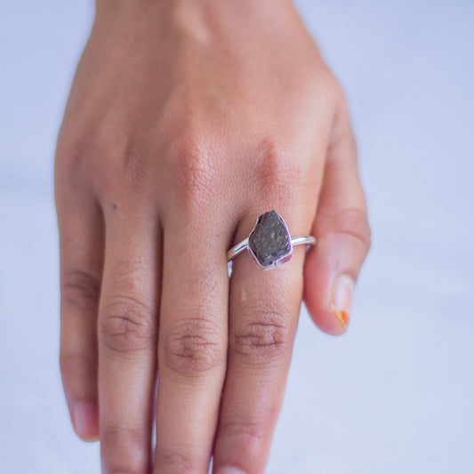 Tiger's eye Raw Crystal Ring | Protects against evil eye