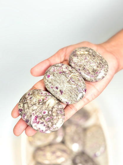 Natural Ruby in Albite Palm Stone
