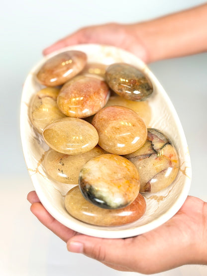 Golden Hematoid Quartz Large Palm Stone