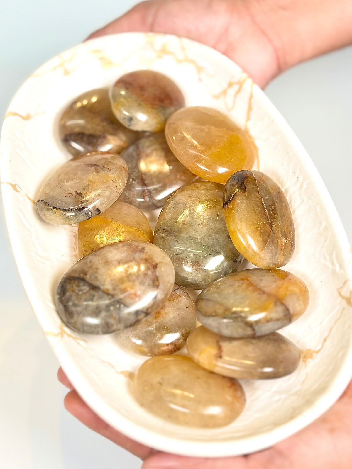 Golden Hematoid Quartz Medium Size Palm Stone
