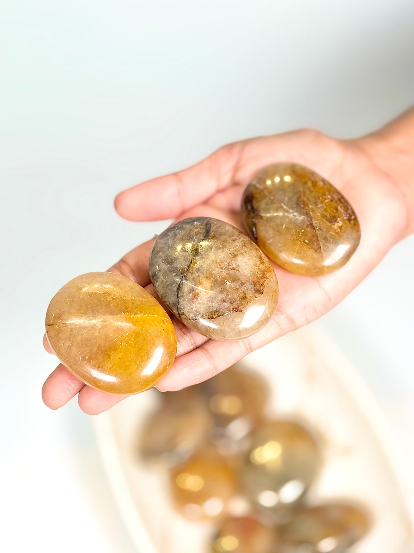 Golden Hematoid Quartz Medium Size Palm Stone