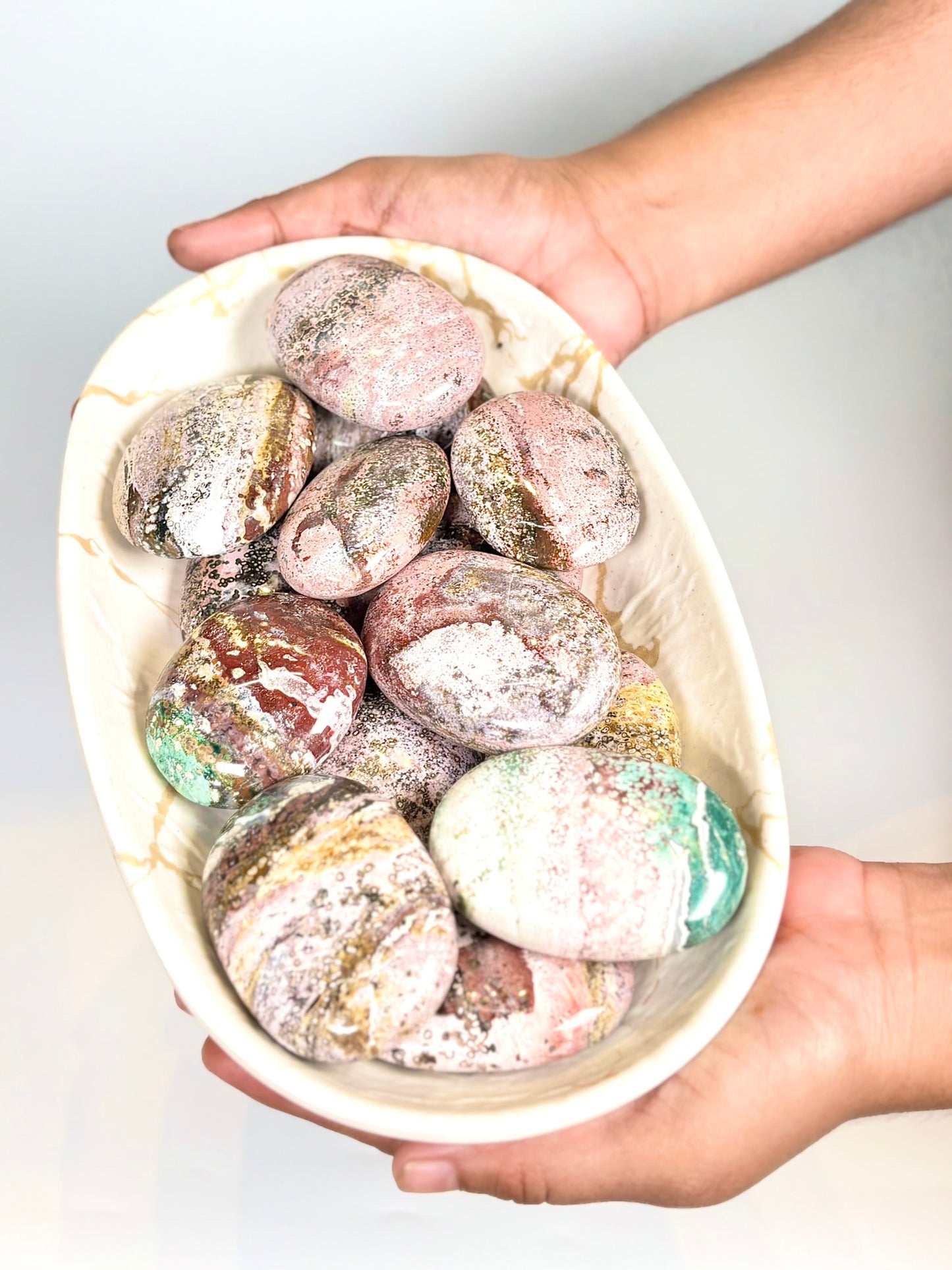 Natural Sea Jasper Palm Stone