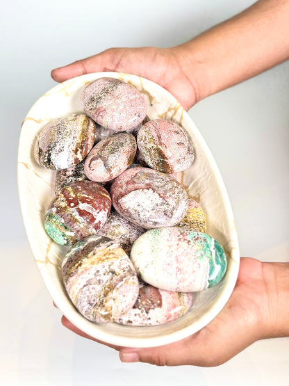Natural Sea Jasper Palm Stone