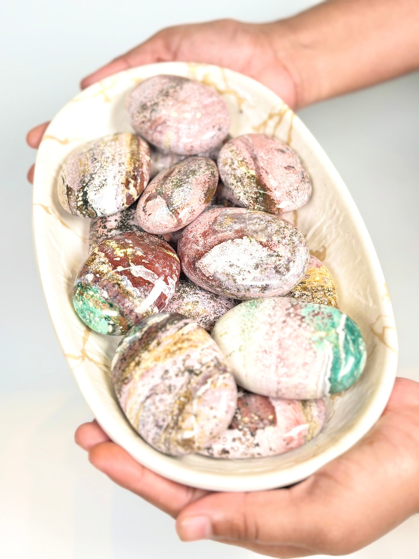Natural Sea Jasper Palm Stone