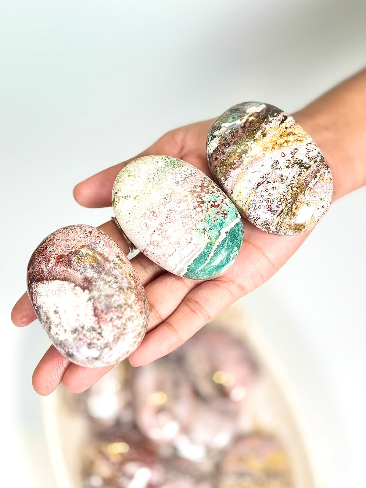 Natural Sea Jasper Palm Stone