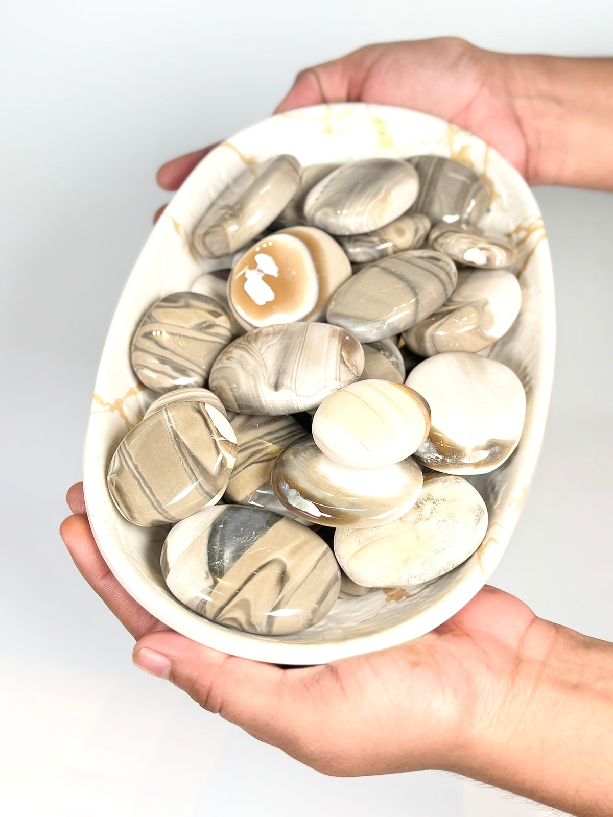 Natural Polish Flint Palm Stone