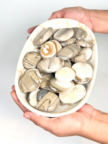Natural Polish Flint Palm Stone