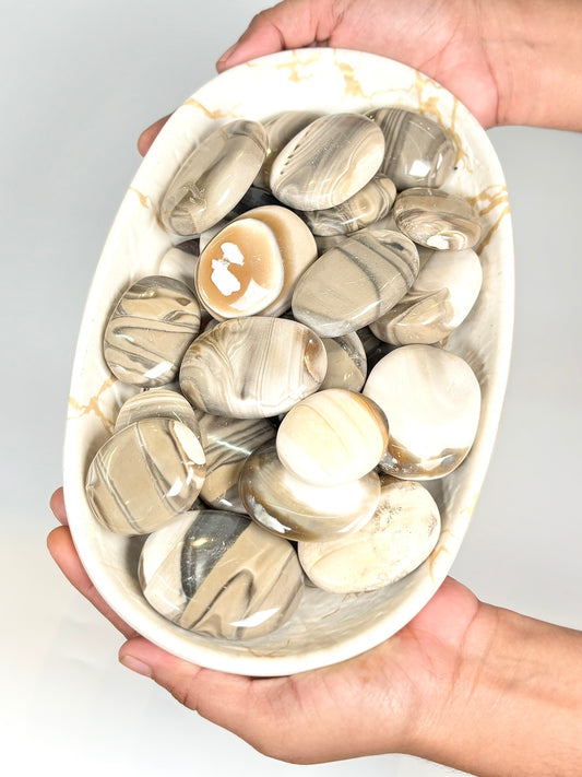 Natural Polish Flint Palm Stone