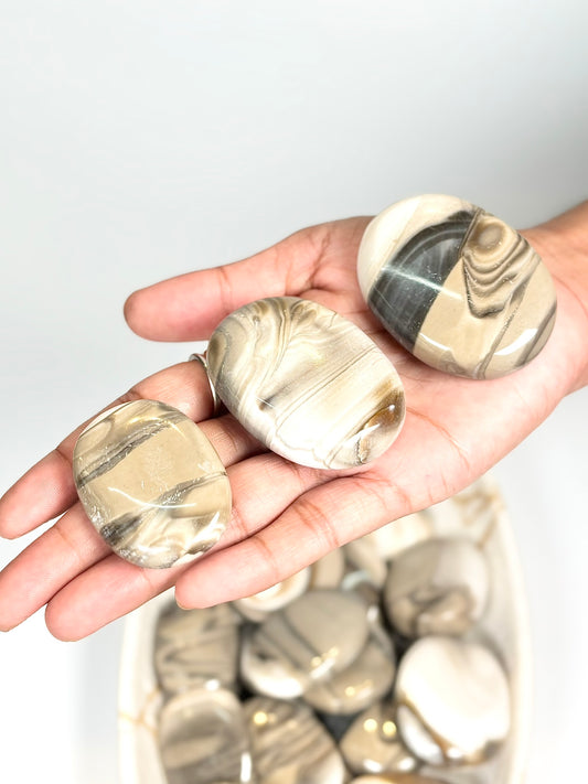 Natural Polish Flint Palm Stone