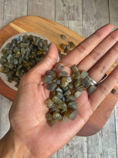 Labradorite Chips - 50 Gm Crystal & Stones