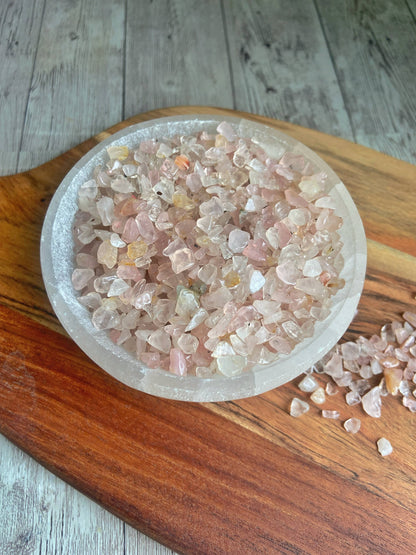 Rose Quartz Chips - 50 Gm Crystal & Stones