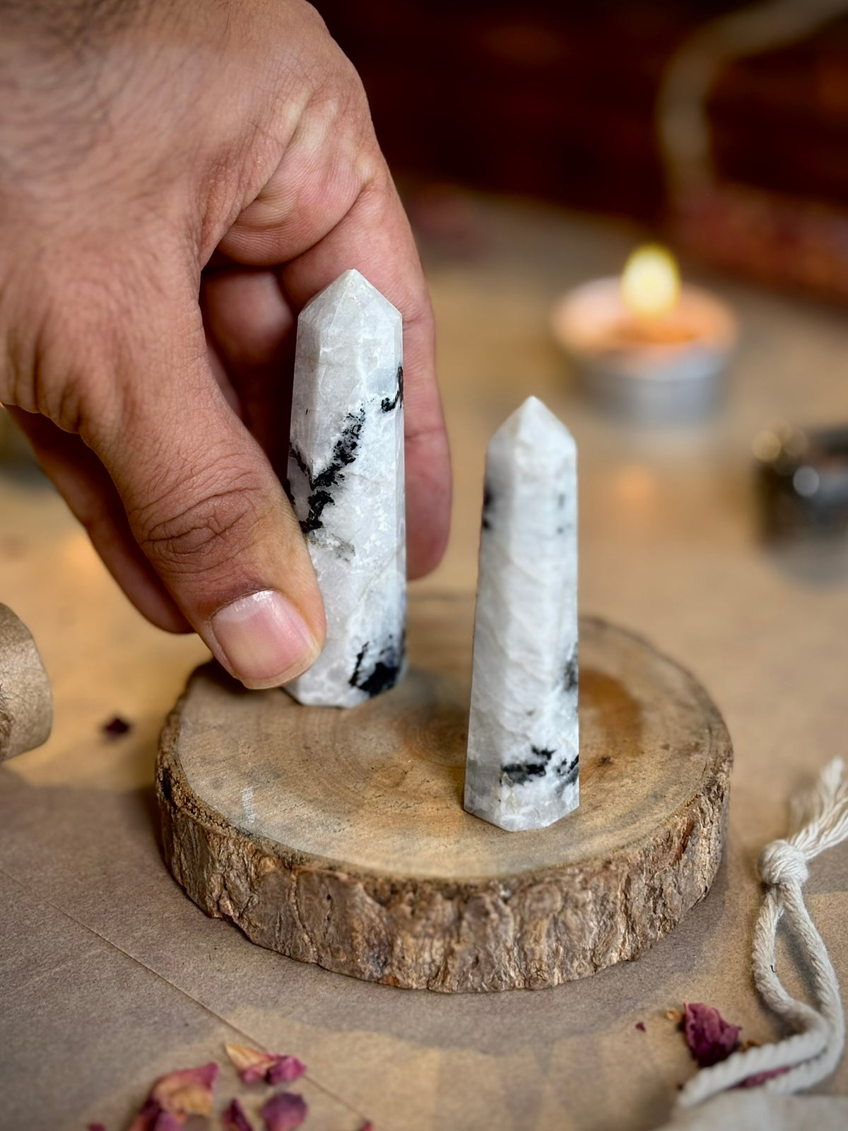 Mini Rainbow Moonstone Tower
