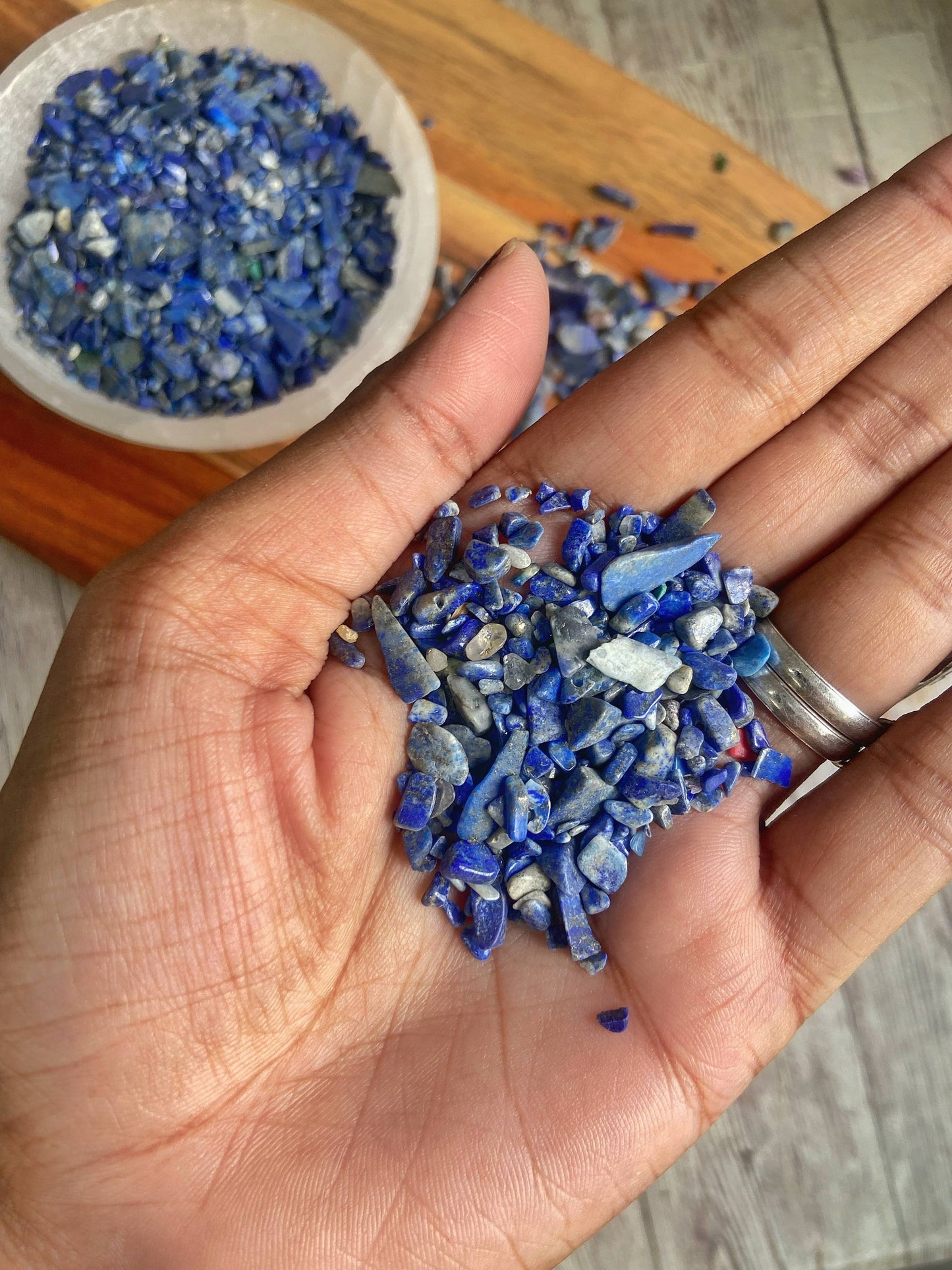 Lapis Lazuli Chips - 50 Gm Crystal & Stones