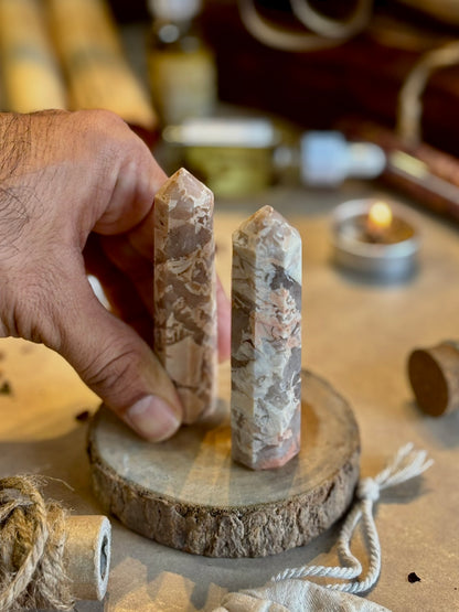 Banded Peach Moonstone Tower