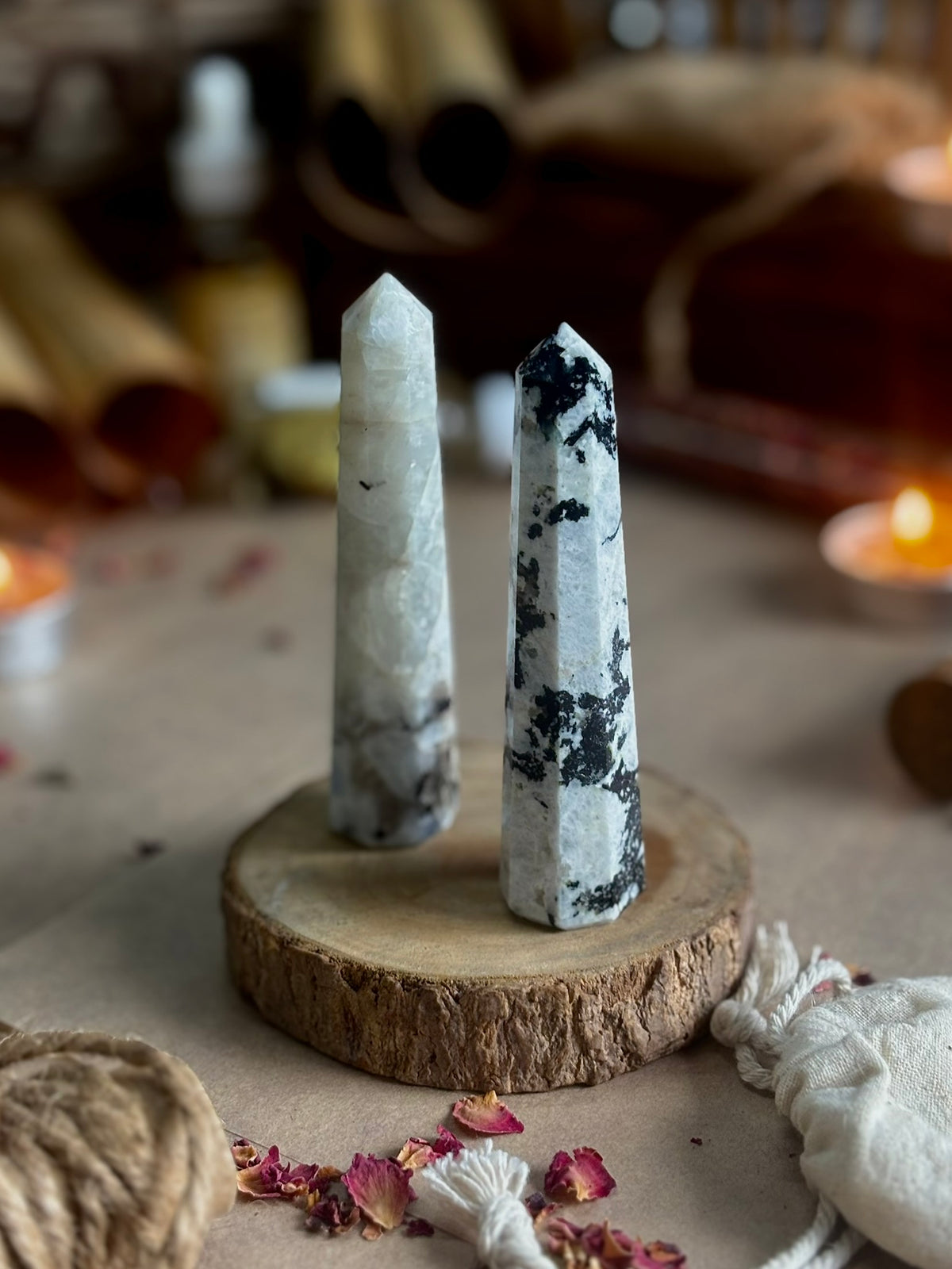 Mini Rainbow Moonstone Tower