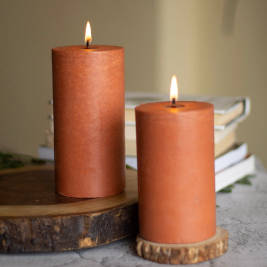 Brown Pillar Unscented Soy Candle