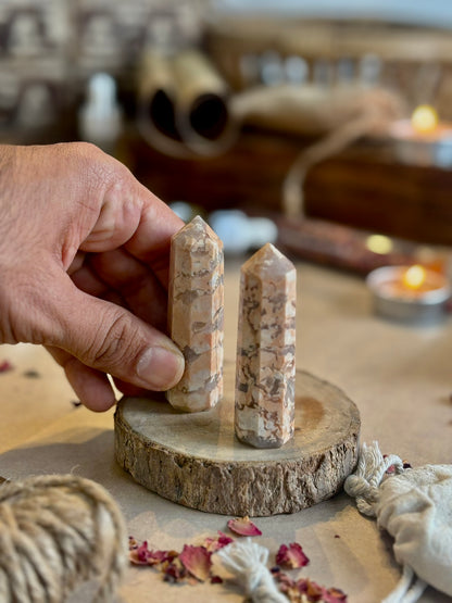 Banded Peach Moonstone Tower