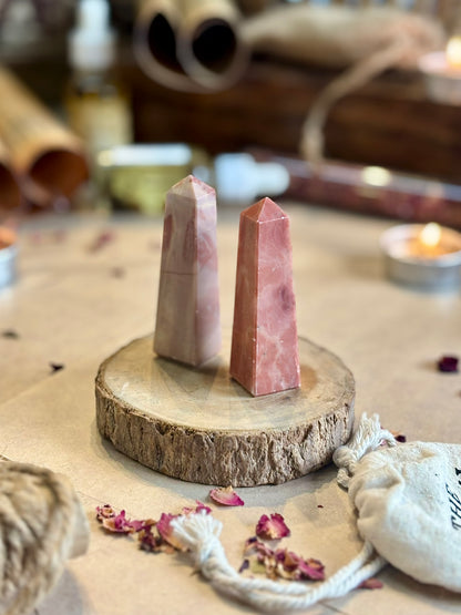 Mini Pink Candy Jasper Tower