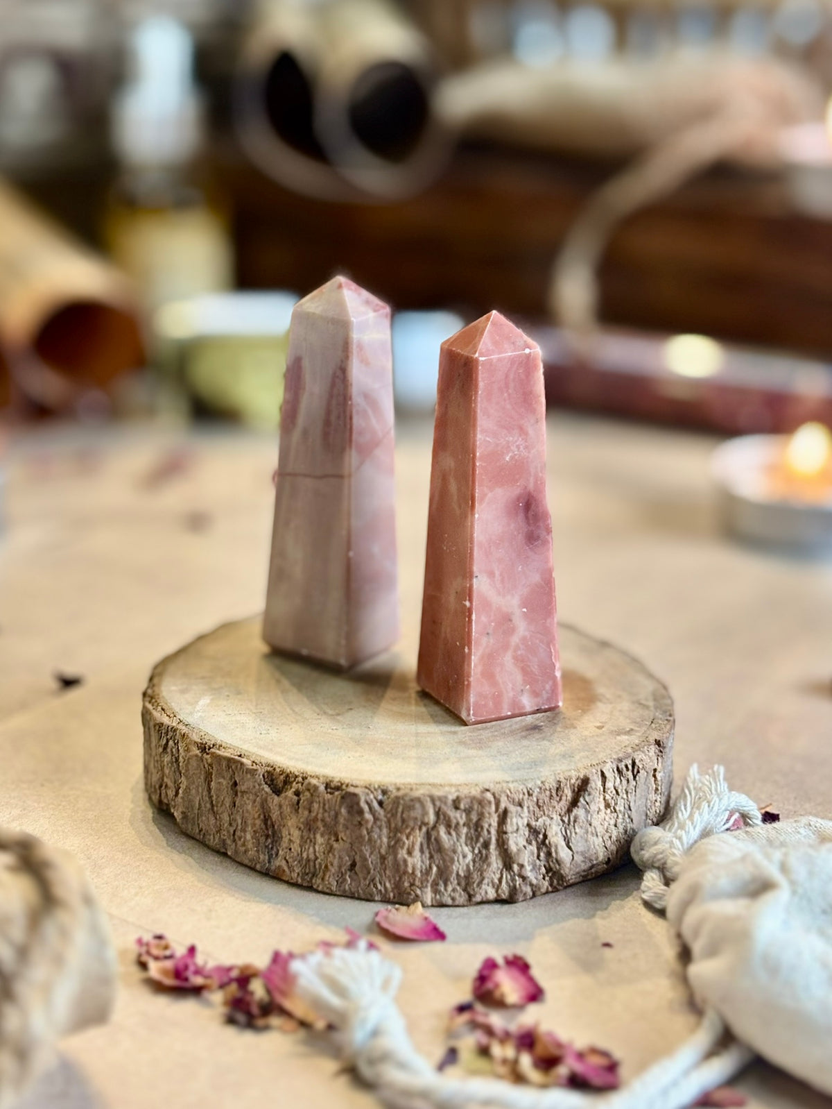 Mini Pink Candy Jasper Tower